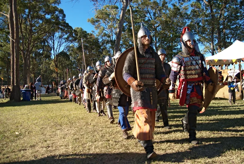 A column of armoured soldiers moving in formation is one of those subjects that rewards a longer lens and a lot of patience.