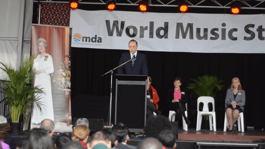 Protester throws his shoes at Immigration Minister Peter Dutton 1 Immigration Minister Peter Dutton